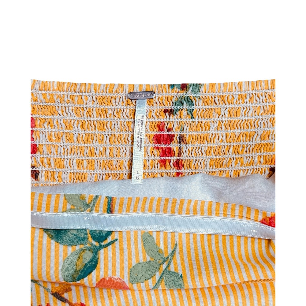 Free People Rosie Posie Sunshine Floral Strapless Midi Dress Womens L - Picture 5 of 16